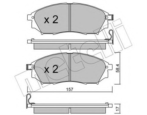 2208190 METELLI (Италия) КОЛОДКИ ТОРМОЗНЫЕ ПЕРЕДНИЕ К-КТ 2208190 METELLI