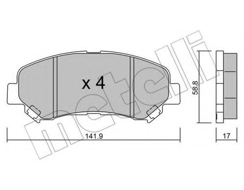 2207920 METELLI (Италия) КОЛОДКИ ТОРМОЗНЫЕ ПЕРЕДНИЕ К-КТ 2207920 METELLI