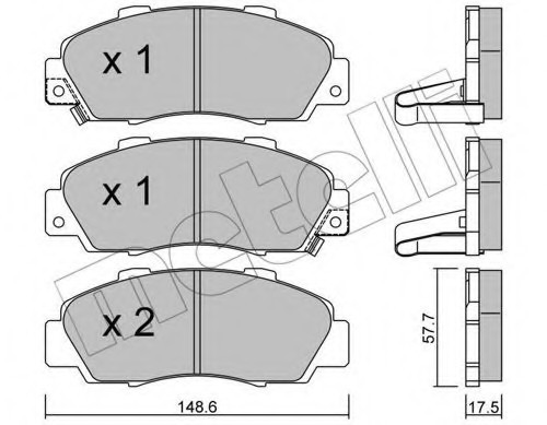 2202980 METELLI (Италия) КОЛОДКИ ТОРМОЗНЫЕ ПЕРЕДНИЕ К-КТ 2202980 METELLI