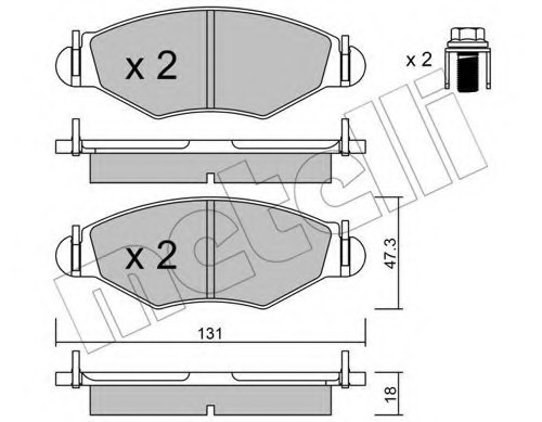 2202540 METELLI (Италия) КОЛОДКИ ТОРМОЗНЫЕ ПЕРЕДНИЕ К-КТ 2202540 METELLI