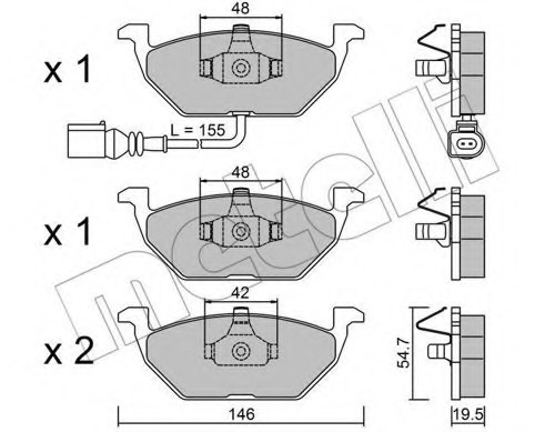 2202112 METELLI (Италия) КОЛОДКИ ТОРМОЗНЫЕ ПЕРЕДНИЕ К-КТ 2202112 METELLI