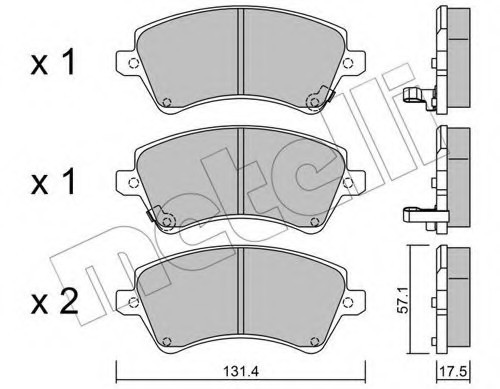 2204460 METELLI (Италия) КОЛОДКИ ТОРМОЗНЫЕ ПЕРЕДНИЕ К-КТ 2204460 METELLI