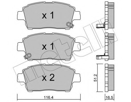 2204230 METELLI (Италия) КОЛОДКИ ТОРМОЗНЫЕ ПЕРЕДНИЕ К-КТ 2204230 METELLI