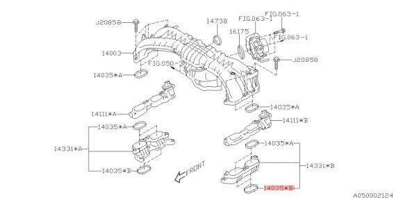 14035AA630 SUBARU ПРОКЛАДКА КОЛЕКТОРА ВПУСКНОГО 14035AA630 SUBARU