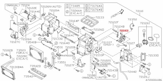 72131AG410 SUBARU СЕРВОПРИВД СИСТЕМЫ Отопления 72131AG410 SUBARU