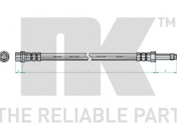 8547134 NK Шланг тормозной AUDI A4/A5 07- пер. 8547134 NK