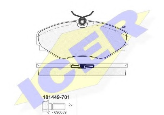 181449701 ICER Колодки тормозные дисковые ICER 181449701 ICER