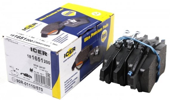 Фото колодки тормозные дисковые ICER 181651200 ICER 181651200 ICER 181651200 ICER Колодки тормозные дисковые ICER 181651200 ICER