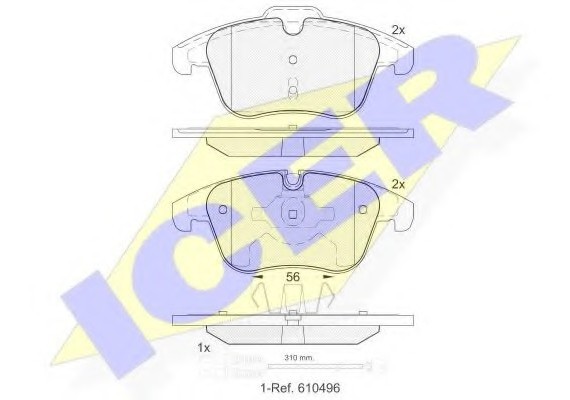 181886203 ICER Комплект гальмівних колодок (дискових)