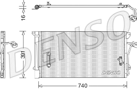 DCN02027 DENSO (Япония) Радиатор кондиционера DCN02027 DCN02027 DENSO