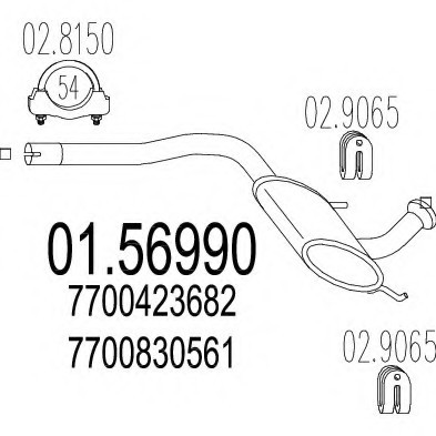 Середній глушник вихлопних газів 0156990 MTS