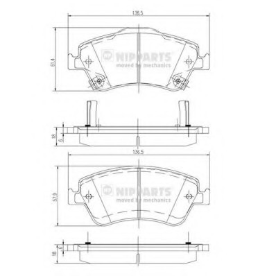 J3602124 NIPPARTS (Нидерланды) Колодки гальмівні дискові J3602124 NIPPARTS