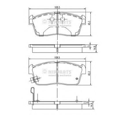 J3608021 NIPPARTS (Нидерланды) Колодки гальмівні дискові J3608021 NIPPARTS