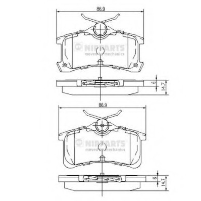 J3612026 NIPPARTS (Нидерланды) Колодки гальмівні дискові J3612026 NIPPARTS