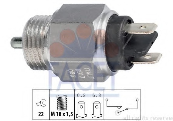 76010 FACET Вимикач ліхтарів заднього ходу 76010 FACET