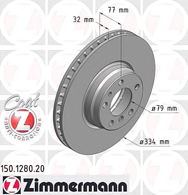 Фото диск гальмівний BMW Е38 (740i,750i) (334x32) 150128020 Zimmermann 150128020 Zimmermann Диск гальмівний BMW Е38 (740i,750i) (334x32)