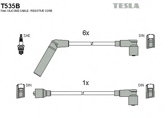 T535B TESLA (Чехия) Провода высоковольтные комплект T535B TESLA