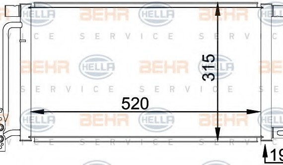 Конденсатор, кондиционер 8FC351038211 HELLA