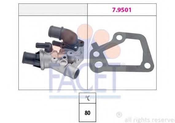78097 FACET Термостат, охлаждающая жидкость 78097 FACET