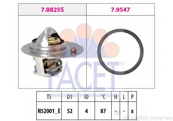 78825 FACET Термостат, охолоджуюча рідина 78825 FACET