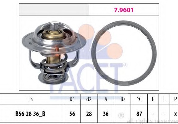 Термостат, охлаждающая жидкость 78828 FACET