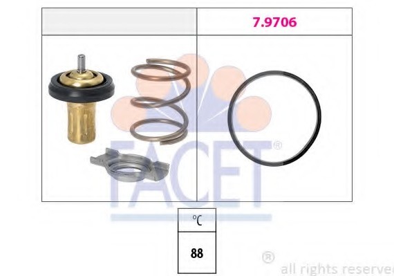 78822 FACET Термостат, охлаждающая жидкость 78822 FACET