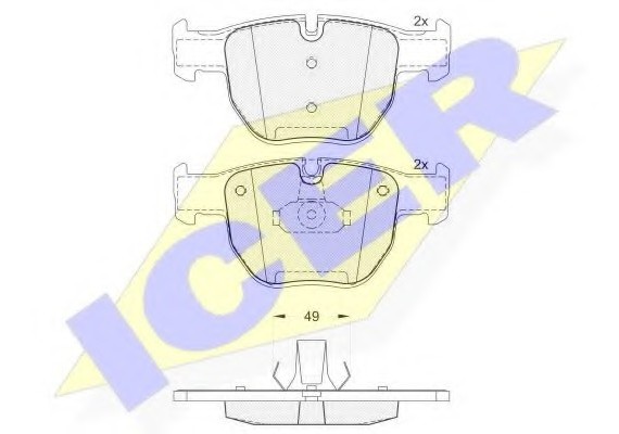 181574 ICER Колодки тормозные дисковые ICER 181574 ICER