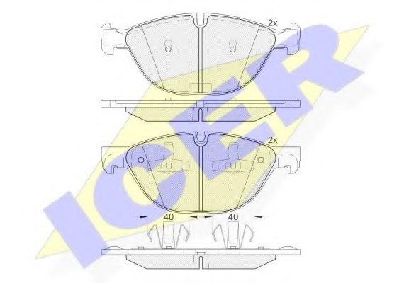 181905 ICER Комплект гальмівних колодок (дискових)