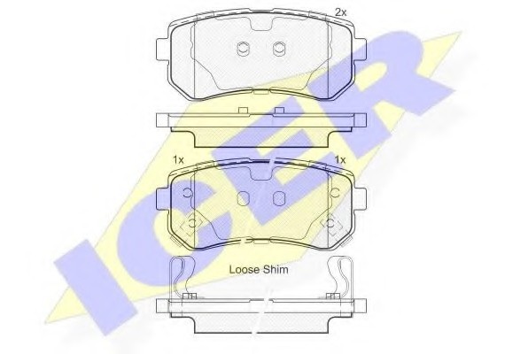 181948 ICER Комплект гальмівних колодок (дискових)