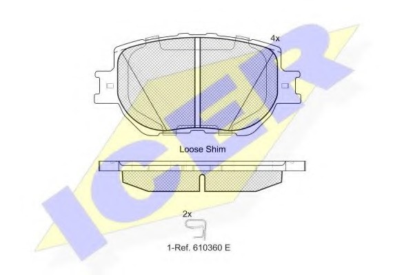 182200 ICER Колодки тормозные дисковые ICER 182200 ICER