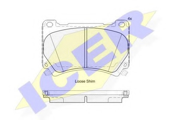 182163 ICER Комплект гальмівних колодок (дискових)