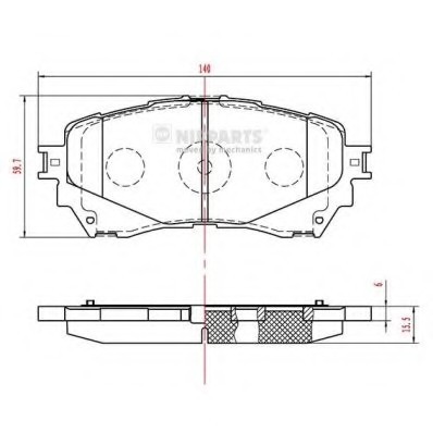 N3603074 NIPPARTS (Нидерланды) Гальмівні колодки, к-кт. N3603074 NIPPARTS