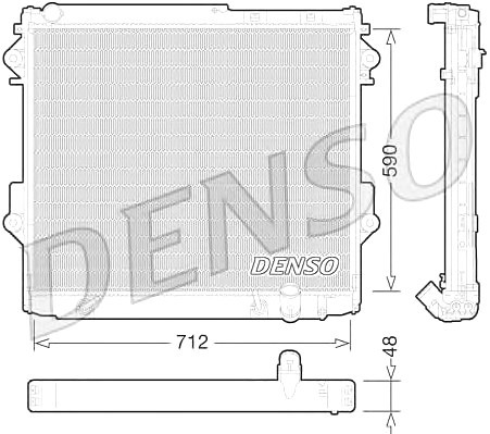 DRM50075 DENSO (Япония) Радиатор системы охлаждения DRM50075 DENSO