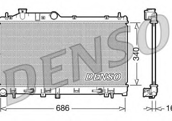 DRM36008 DENSO (Япония) Радиатор системы охлаждения DRM36008 DENSO