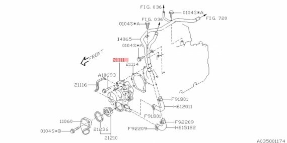 21111AA280 SUBARU НАСОС СИСТЕМЫ Охлаждения 21111AA280 SUBARU