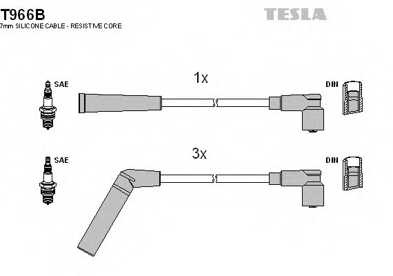 T966B TESLA (Чехия) ПРОВОДИ ВИСОКОВОЛЬТНІ КОМПЛ. T966B TESLA