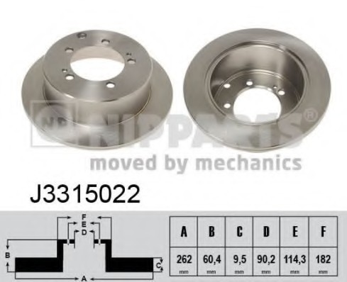 J3315022 NIPPARTS (Нидерланды) Диск тормозной J3315022 J3315022 NIPPARTS