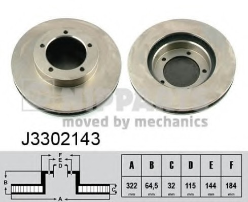 J3302143 NIPPARTS (Нидерланды) Диск гальмівний передній J3302143 NIPPARTS