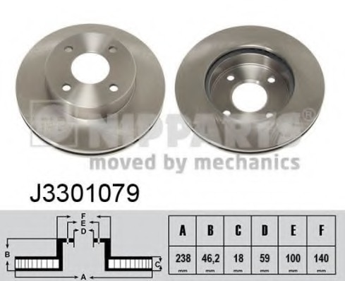 J3301079 NIPPARTS (Нидерланды) Диск тормозной J3301079 J3301079 NIPPARTS