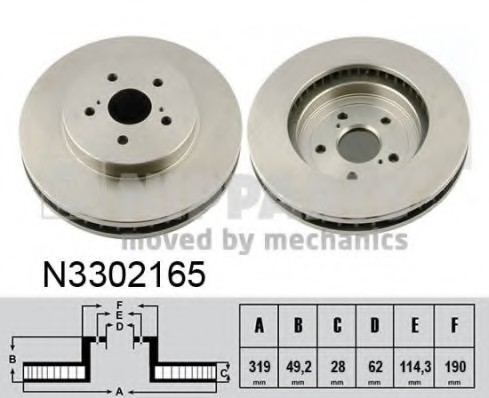 N3302165 NIPPARTS (Нидерланды) Диск тормозной N3302165 N3302165 NIPPARTS