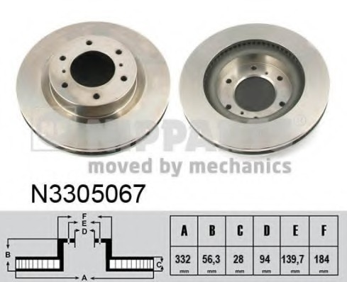 N3305067 NIPPARTS (Нидерланды) Диск гальмівний N3305067 N3305067 NIPPARTS