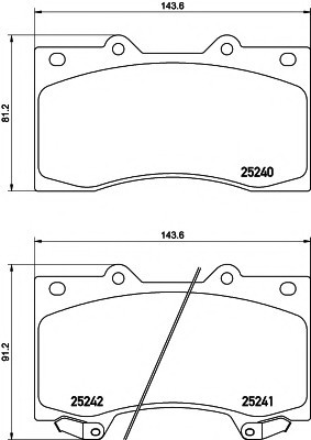 2524001 TEXTAR (Германия) КОЛОДКИ ТОРМОЗНЫЕ ДИСКОВЫЕ 2524001 TEXTAR