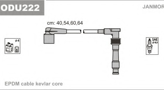 ODU222 JANMOR (Польша) Комплект проводов зажигания ODU222 JANMOR