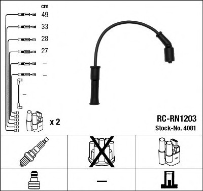 ПРОВОДА Высоковольтные RC-RN1203 4081 NGK