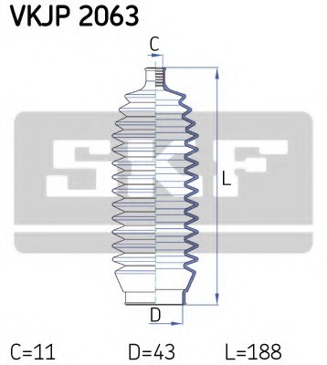 VKJP2063 SKF Пильовик, рульове управління VKJP2063 SKF