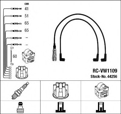 RCVW1109 NGK Комплект дротів запалювання RCVW1109 NGK