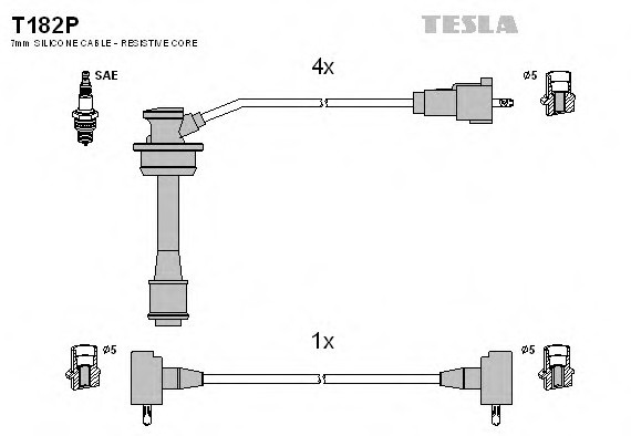 T182P TESLA (Чехия) Комплект дротів запалювання T182P TESLA