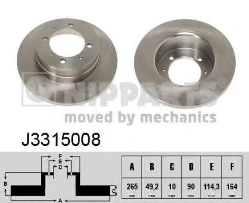 J3315008 NIPPARTS (Нидерланды) Диск гальмівний задній J3315008 NIPPARTS