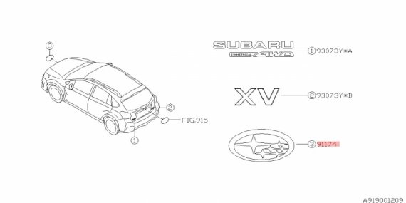 91174SA005 SUBARU Наклейка декоративная 91174SA005 SUBARU