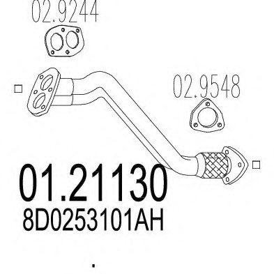 0121130 MTS(Италия) Передня труба вихл. системи 0121130 MTS